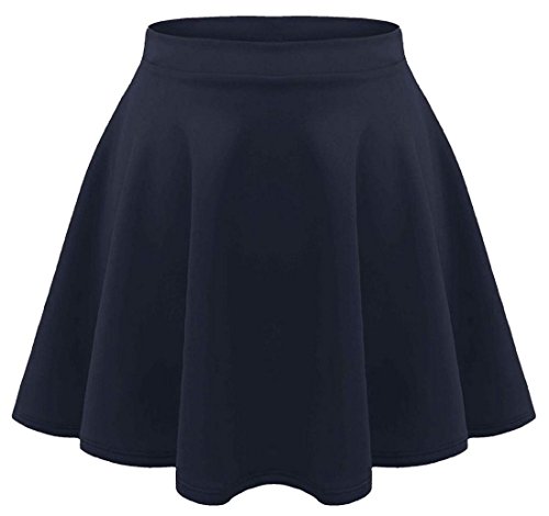 KINDER MÄDCHEN KINDER HOHER BUND STRETCH EINFARBIG FLIPPIG AUSGESTELLT SHORTS SKATER RÖCKE, Navy Blue, 11-12 Jahre von Fashion