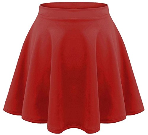 KINDER MÄDCHEN KINDER HOHER BUND STRETCH EINFARBIG FLIPPIG AUSGESTELLT SHORTS SKATER RÖCKE, Red, 11-12 Jahre von Fashion