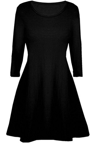 Mädchen Skater Plain Langarm Sommer Swing Kleid Alter 5-13 von Fashion Oasis