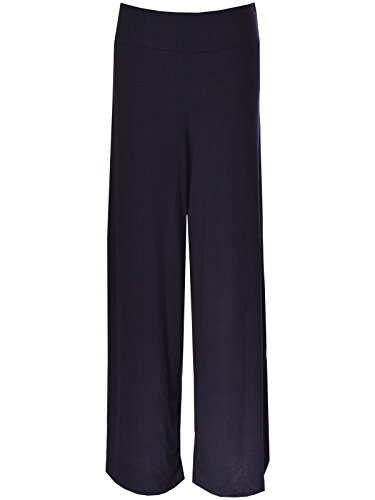 Fashion Neu Übergröße Damen Schlicht Palazzo Weites Bein Ausgestellt Damen Hose 8-26 - Marine, Damen, 44-46 von Fashion