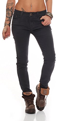 Fashion4Young 10774 Damen Sexy Jeans Röhrenhose Pants Hose Damenjeans Gr. 36-44 (S=36, Schwarz) von Fashion4Young