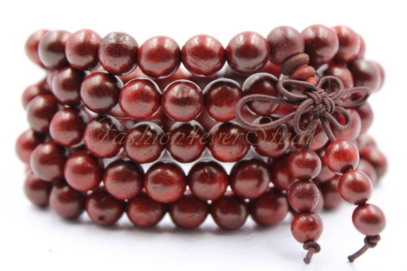 108 Holz Mala Perlen - 6 Mm 8 Rot Sandelholz Perlen, Armband, Holzperlen, Naturholzperlen, Perlenlieferanten, Schmucklieferanten von Fashion4everStudio