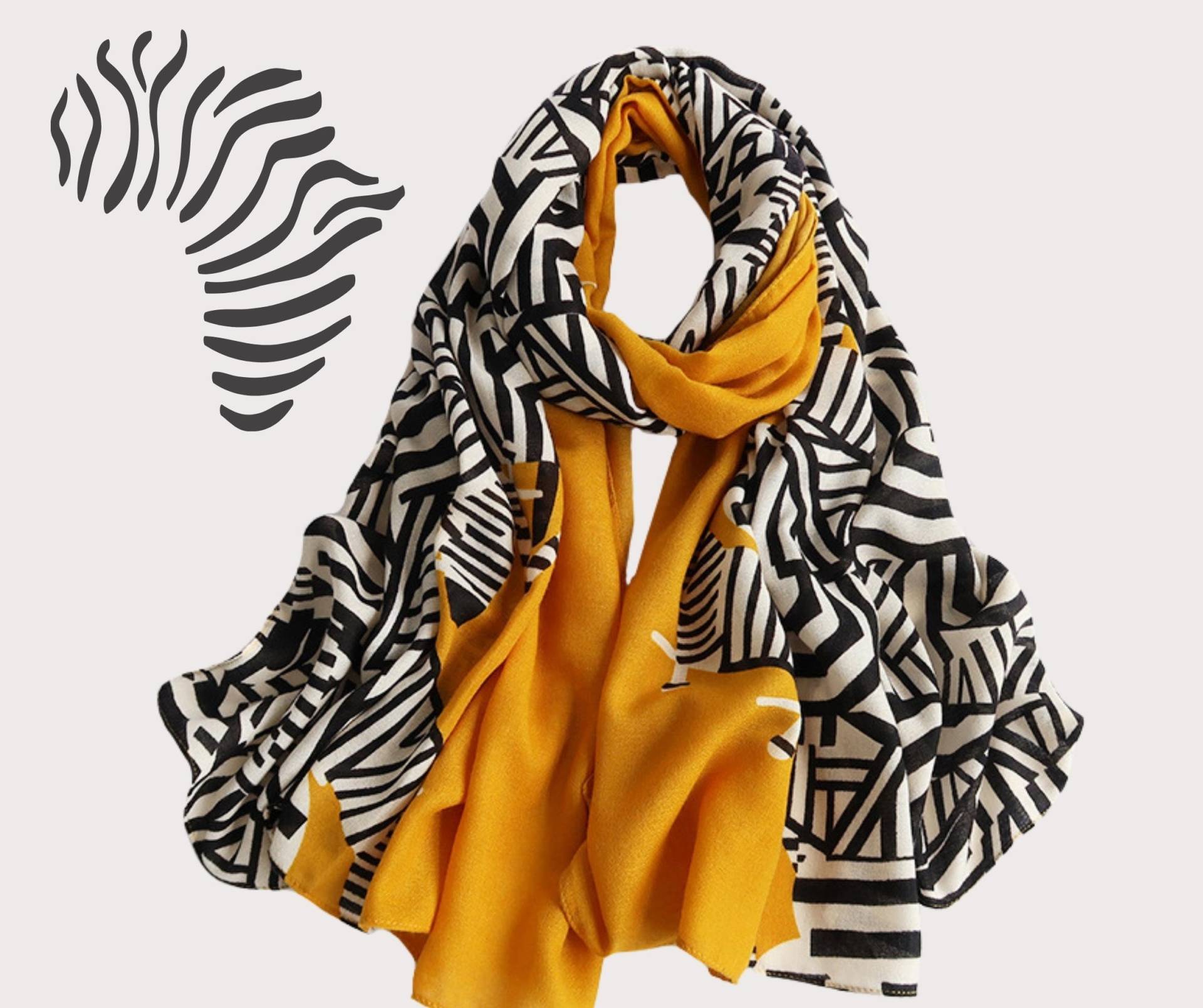 Zebra Printed Schal, Schals Für Frauen, Wrap, Hijab, Kopftuch, Head Wraps Kleider Und Als Tops, Strand Sarong von FashionBeam