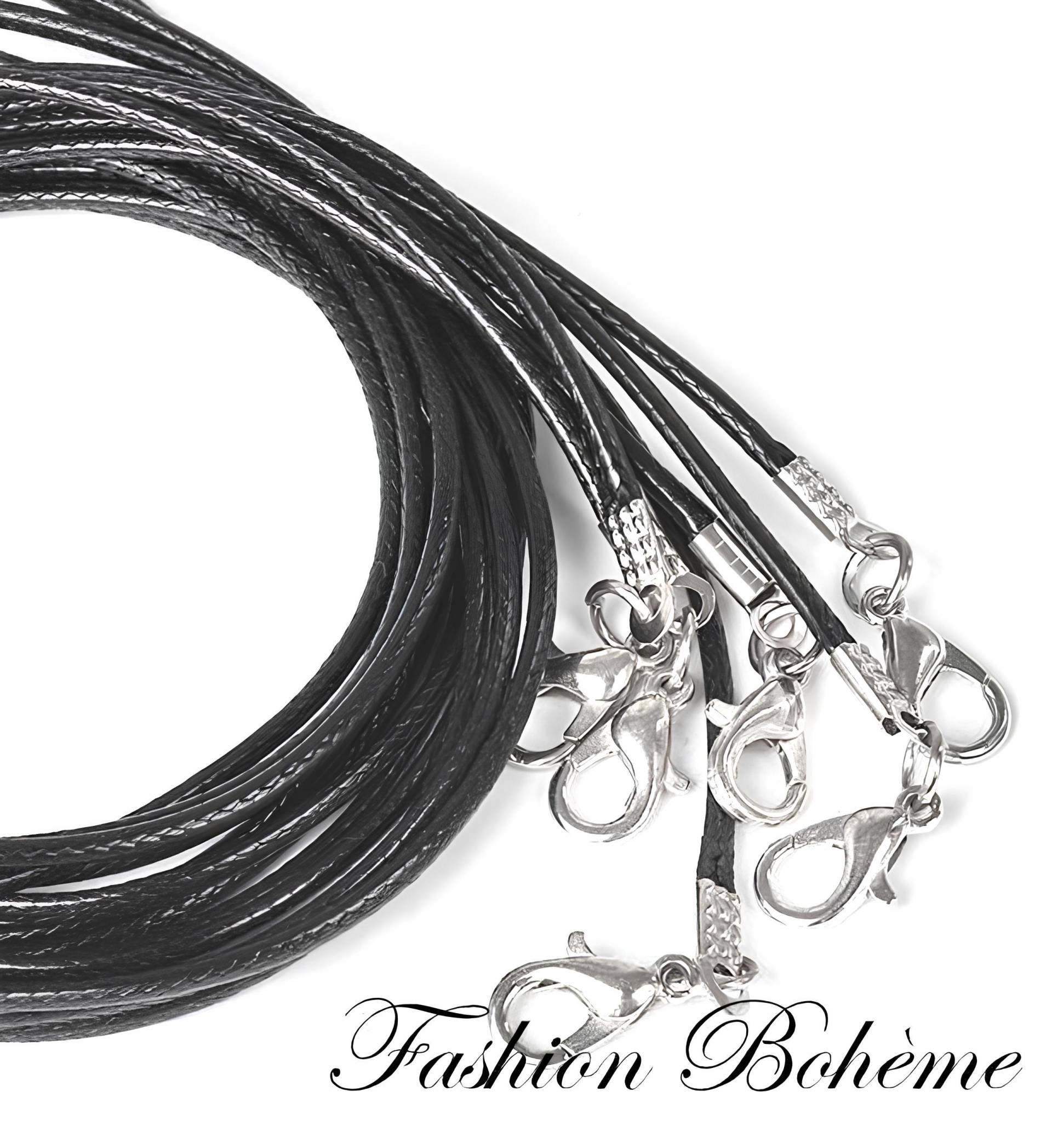 x 2/10 Schwarze Kordelketten Mit Karabinerverschlüssen x 2/10 Schwarze Kordelketten Mit Karabinerverschlüssen von FashionBoheme