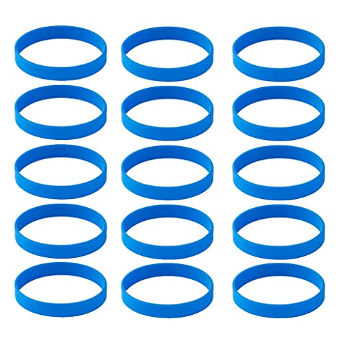 FashionCha 15 Stück Silikonarmband Armreif Sportgummiarmband Modearmband Schlichtes Blanko Design Aus Weichem Silikagel Als Souvenir Und Werbematerial für Event, Blau von FashionCha
