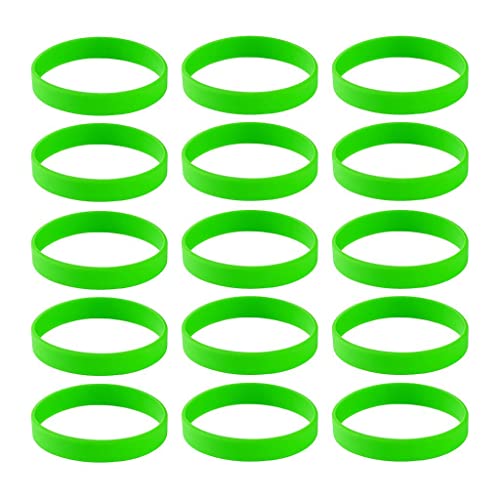 FashionCha 15 Stück Silikonarmband Armreif Sportgummiarmband Modearmband Schlichtes Blanko Design Aus Weichem Silikagel Als Souvenir Und Werbematerial für Event, Grün von FashionCha