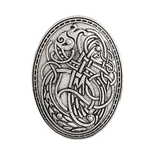 FashionCha 2 Stücke Wikinger Brosche Anstecknadel Gewandnadel Fibel Aus Robuster Legierung Im Antiken Stil für Damen Und Herren Zur Dekoration von Umhängen Und, Silber von FashionCha