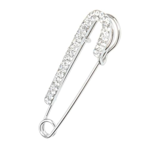 FashionCha Anstecknadel Reversnadel Tuchnadel Kristallbrosche Glänzend mit Funkelnden Zweireihigen Kristallen Veredelt für Damen Schals Herrenanzüge Und Als Gesc, Silber von FashionCha