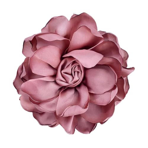 FashionCha Blumenbrosche für Damen Auch Als Haarnadel Verwendbar Eine Klassische Anstecknadel Als Handgemachtes Kleideraccessoire für Brautjungfern Und Tänze, Rosa von FashionCha