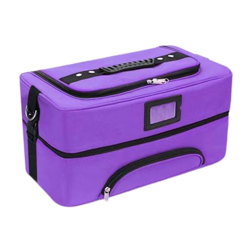FashionCha Kosmetiktasche für Reisen, tragbarer Organizer für Make-up mit Fächern und Nagellack, Lila von FashionCha