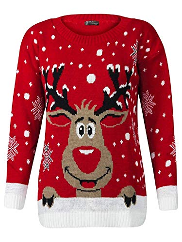 FashionClothing Unisex Weihnachtspullover Gr. 32, Star Rudolph Rot von FashionClothing