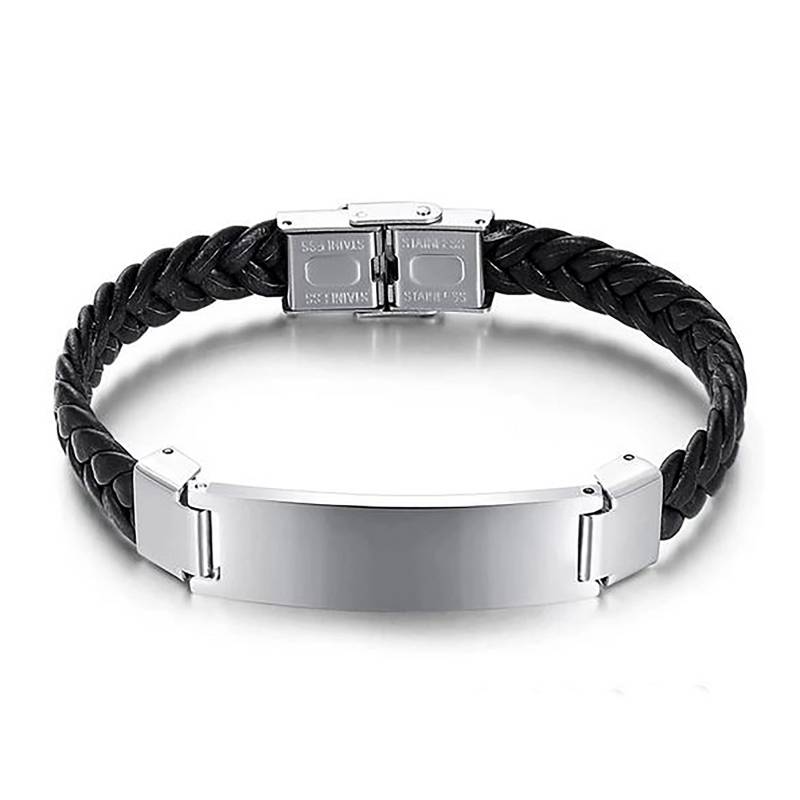 Herren Monogramm Leder Personalisierte Fingerabdruck Bracelet.dad Geschenk. Ekg Streifen Gravur. Armband. Geschenk Zum Vatertag von FashionGurus