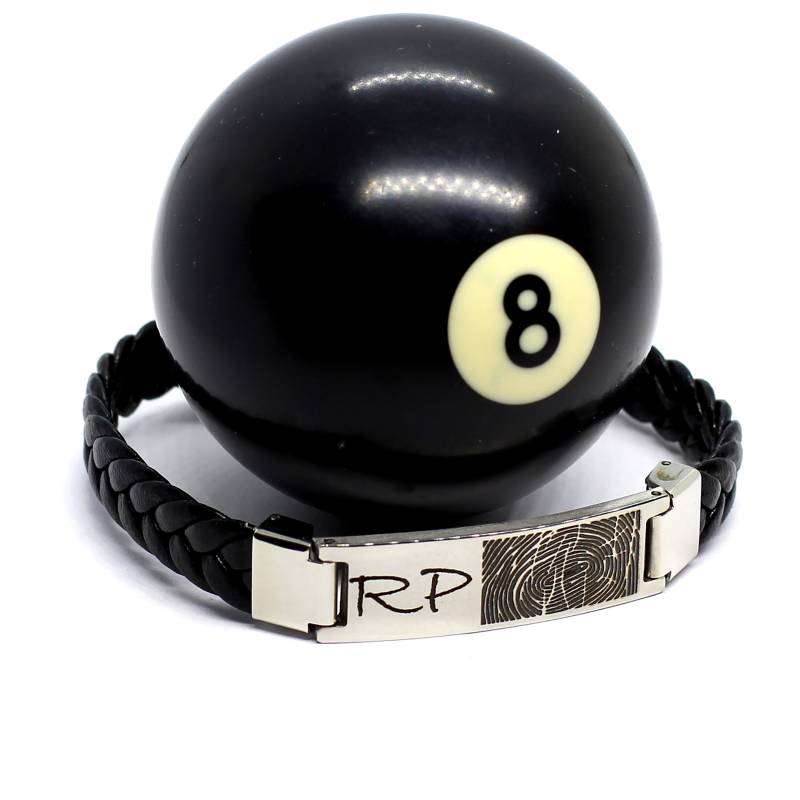 Herren Monogramm Leder Personalisierte Fingerabdruck Bracelet.dad Geschenk. Ekg-streifengravur. Fingerprint Armband Für Herren. Vatertagsgeschenk von FashionGurus
