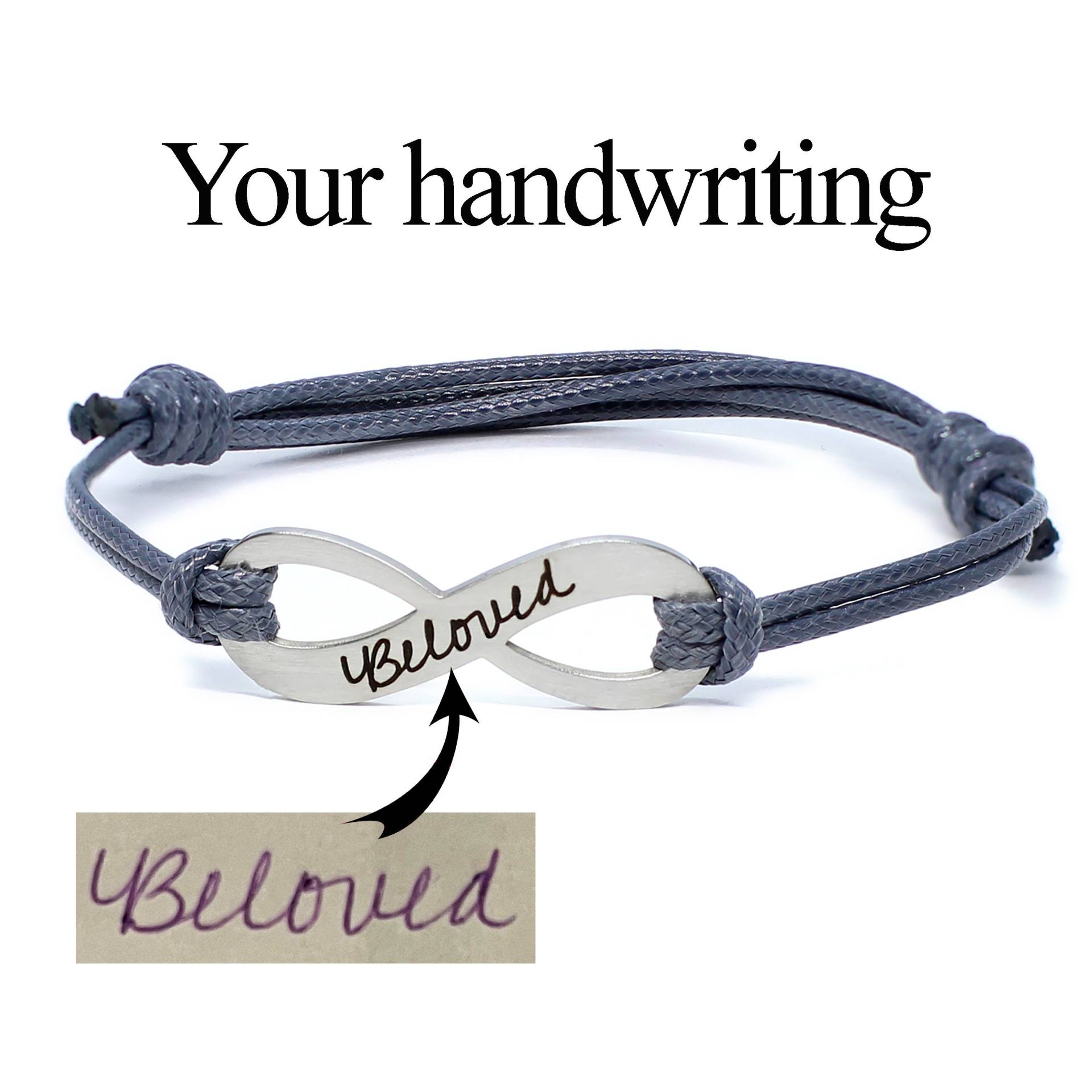 Personalisiertes Infinity Armband, Fingerabdruck Handschrift Ekg Streifen Gravur, Gravierte Unendlichkeit Damen Armband von FashionGurus