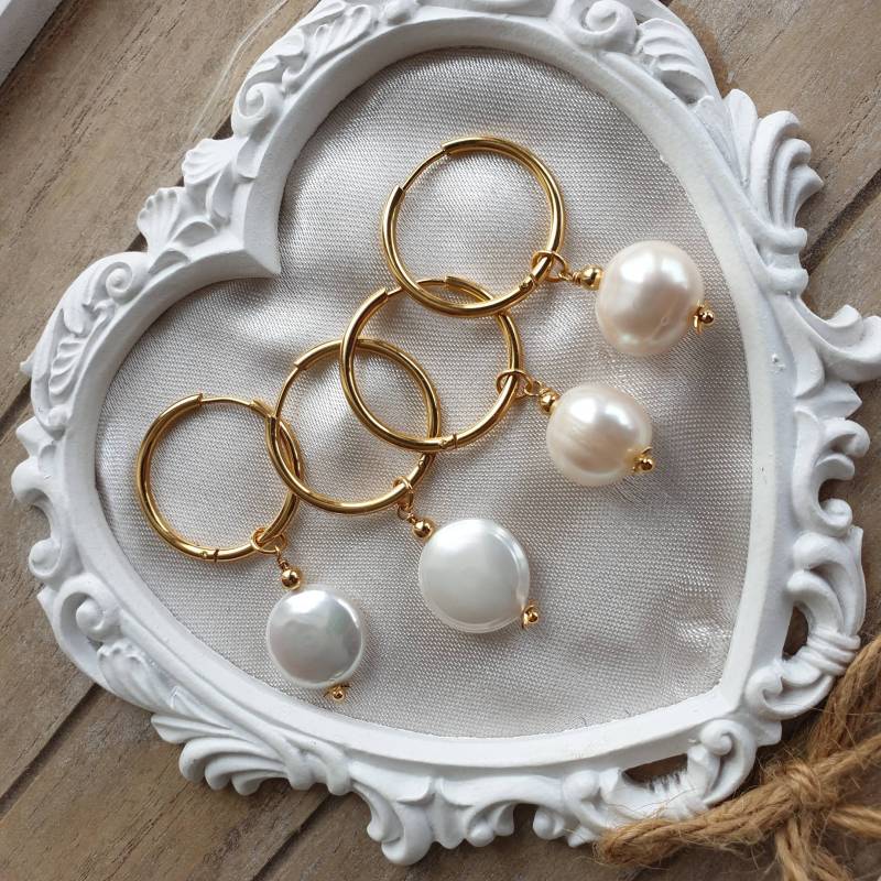 Perlenohrringe, Echte Perlenohrringe Perlenohrringe, Echte Perlenohrringe von FashionJewelryCats
