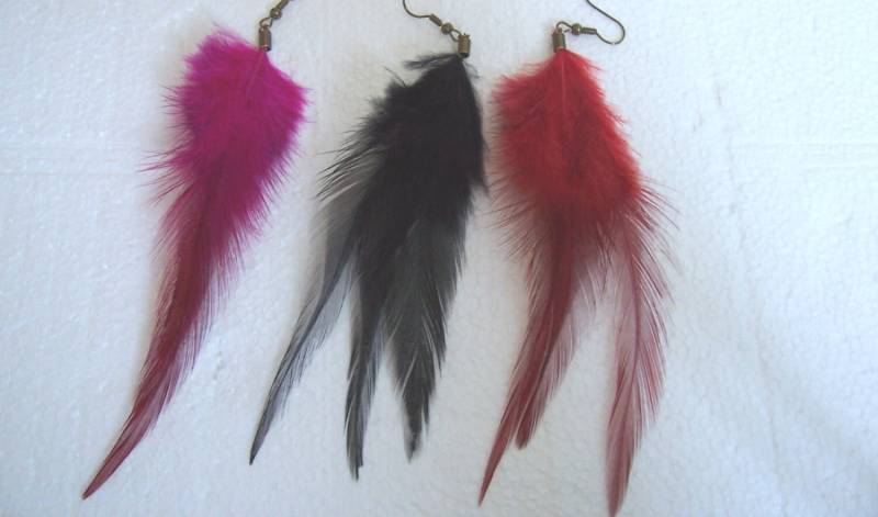 3 Einzel Feder Ohrclips - Fancy Dress Für Mr. T Kostüm von FashionJools