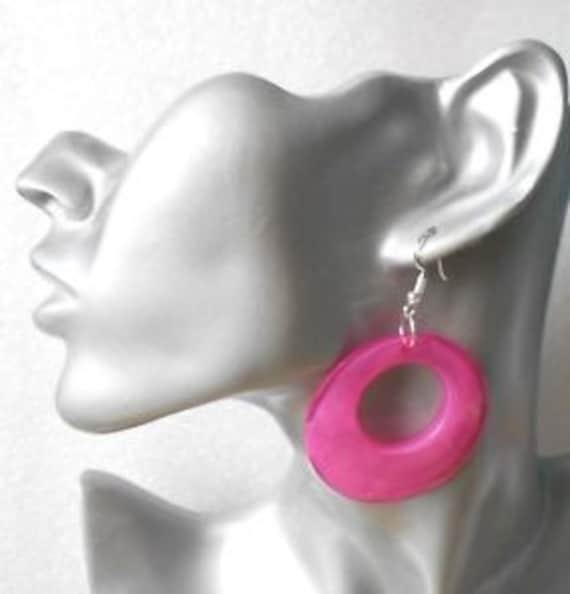 60S Style Acryl Creolen Ohrringe - Ohrstecker Oder Ohrclips von FashionJools