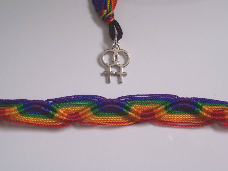 Lesben Doppel Venus Symbol Regenbogen Freundschaft Armband von FashionJools
