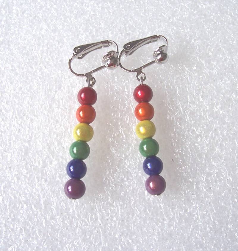 Miracle Perlen Regenbogen Ohrringe - Klips Oder Durchbohrt von FashionJools