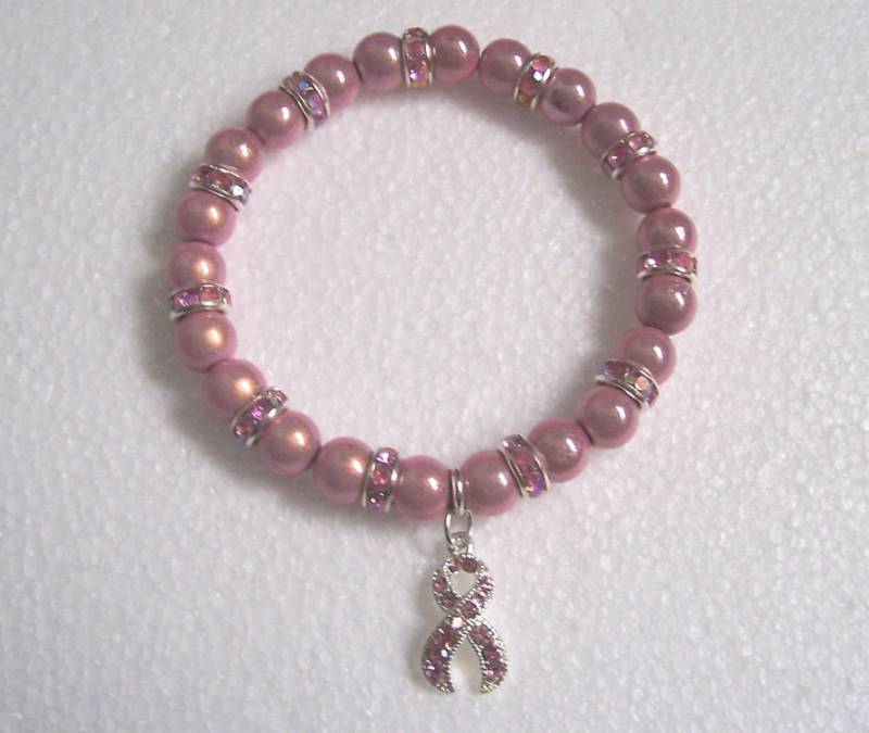 Rosa Wunder Perlen Stretch-Armband - Brustkrebs-Bewusstseins von FashionJools