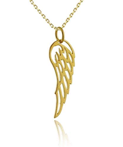 24 K Vergoldet Sterling Silber Charm Engelsflügel Anhänger Halskette, 45,7 cm Kette 24 K Vergoldet Sterling Silber Charm Engelsflügel Anhänger Halskette, 45,7 cm Kette von FashionJunkie4Life