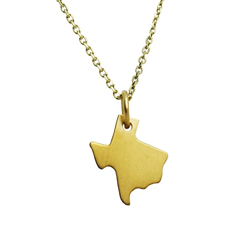 24 K Vergoldet Sterling Silber Texas State Charm Anhänger Halskette, 45,7 cm Kette 24 K Vergoldet Sterling Silber Texas State Charm Anhänger Halskette, 45,7 cm Kette von FashionJunkie4Life