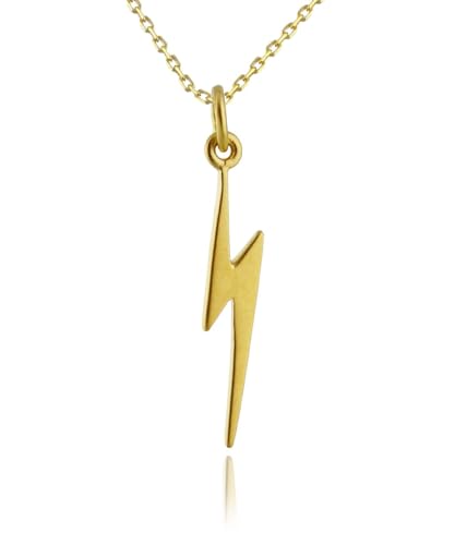 "24k Gold Plated Sterling Silver Lightning Bolt Charm Pendant Necklace, 18 Chain" "24k Gold Plated Sterling Silver Lightning Bolt Charm Pendant Necklace, 18 Chain" von FashionJunkie4Life