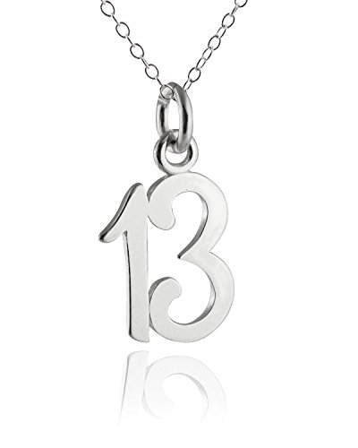 Sterling Silber Nummer 13 Dreizehn Charm Anhänger Halskette, 45,7 cm Kette, Geburtstag Jahrestag von FashionJunkie4Life