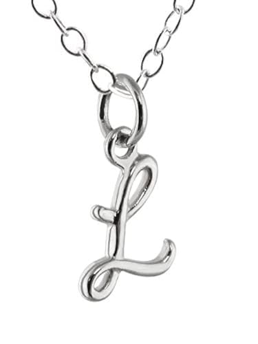 FashionJunkie4Life Halskette aus Sterlingsilber mit kleinem Anfangsbuchstaben für Frauen, Sterlingsilber, Sterling Silber FashionJunkie4Life Halskette aus Sterlingsilber mit kleinem Anfangsbuchstaben für Frauen, Sterlingsilber, Sterling Silber von FashionJunkie4Life