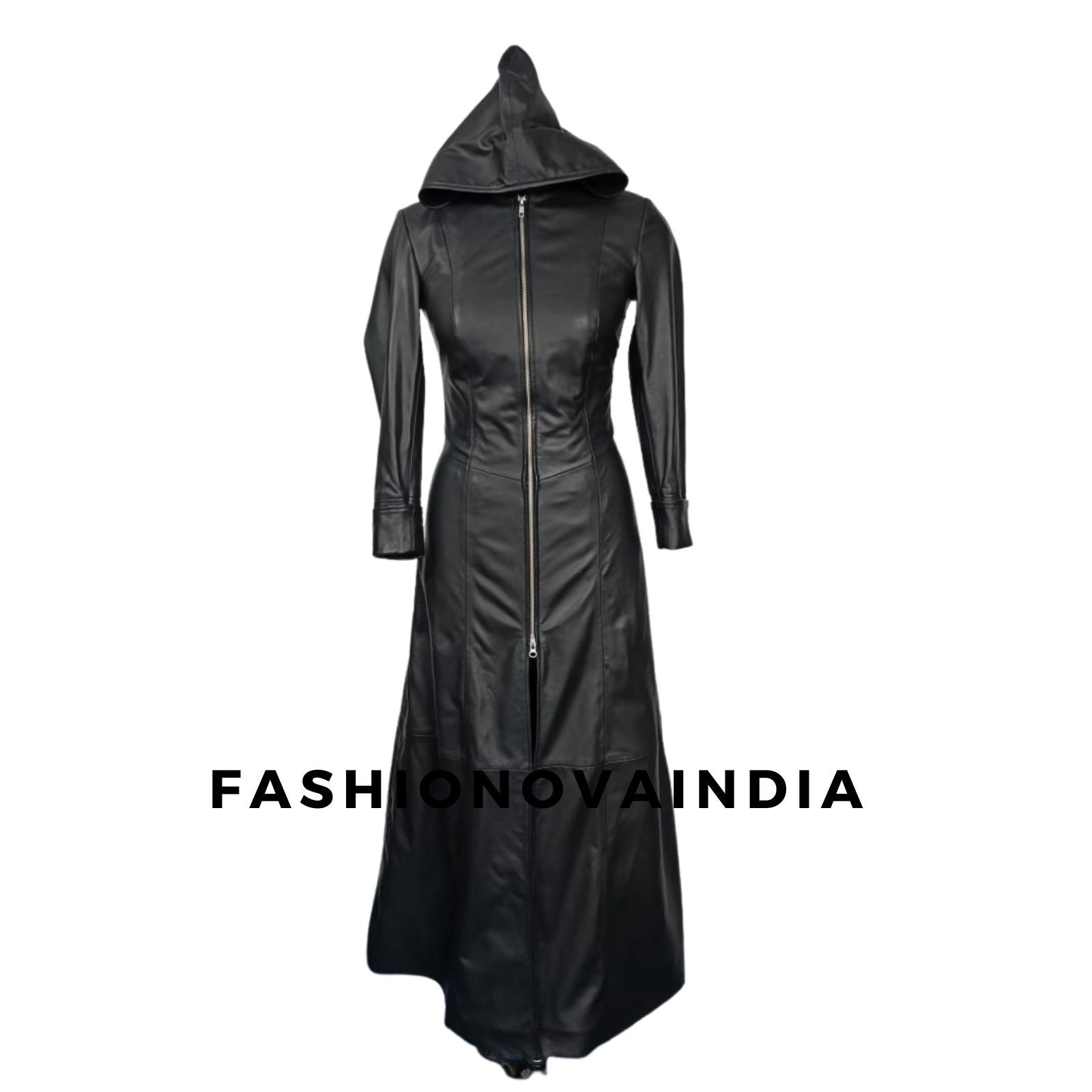 Handgemachtes Damen Lammfell Leder Kleid, Langes Geniune Outfit, Vollleder Mantel Echtleder Kleid von FashionNovaIndia