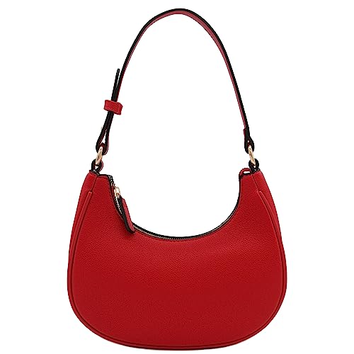 FashionPuzzle Kleine Halbmond-Umhängetasche Unterarmgeldbörse, Rot/Rot, Einheitsgröße FashionPuzzle Kleine Halbmond-Umhängetasche Unterarmgeldbörse, Rot/Rot, Einheitsgröße von FashionPuzzle