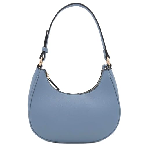 FashionPuzzle Kleine Halbmond-Umhängetasche unter dem Arm Geldbörse, Blau Grau/Blau Grau, Einheitsgröße von FashionPuzzle