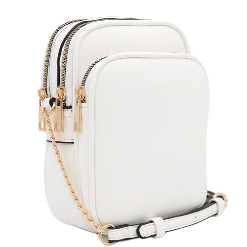 FashionPuzzle Lässige Umhängetasche mit mehreren Taschen, Weiß, Einheitsgröße von FashionPuzzle