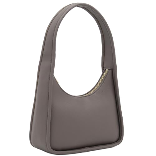 Kleine geschwungene Umhängetasche, minimalistisch, Achselhalbmond-Hobo-Handtasche, GRAU, Einheitsgröße, Klassische Umhängetasche Kleine geschwungene Umhängetasche, minimalistisch, Achselhalbmond-Hobo-Handtasche, GRAU, Einheitsgröße, Klassische Umhängetasche von FashionPuzzle