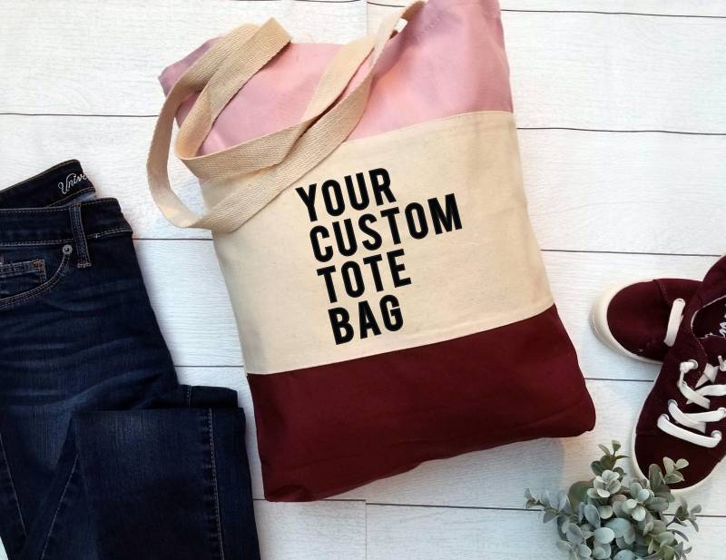 Benutzerdefinierte Tragetaschen, 4 Wörter Tote, Ihre Lieblingssachen, Personalisierte Dinge Tote, Businesstasche, Print-Einkaufstasche von FashionStreetApparel