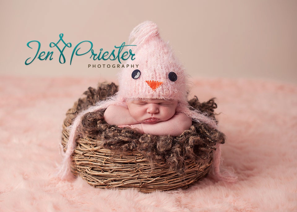 Baby-Hut, Chick Hut, Fotografie Requisiten, Stricken Neugeborenen Hat, Rosa Vogel Baby Baby-Foto-Prop von FashionTouch