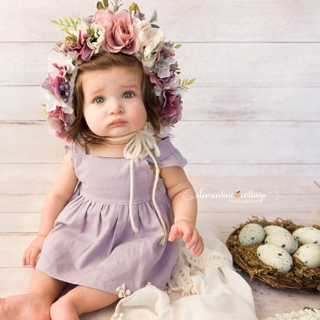 Blumen Mütze, Garten Sitter Bonnet, Baby Mütze, Foto Requisite, Neugeborenen Strick Mütze Blumen Mütze, Garten Sitter Bonnet, Baby Mütze, Foto Requisite, Neugeborenen Strick Mütze von FashionTouch