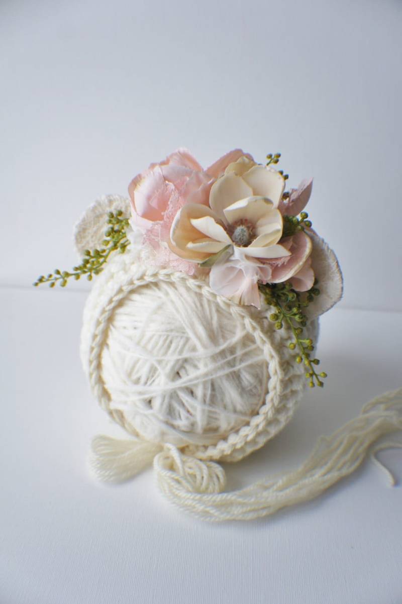 Tragen Sie Blume-Motorhaube, Floral Bonnet, Garten Motorhaube Sitter Herbst Motorhaube, Ostern Baby Foto Prop Neugeborene Prop von FashionTouch