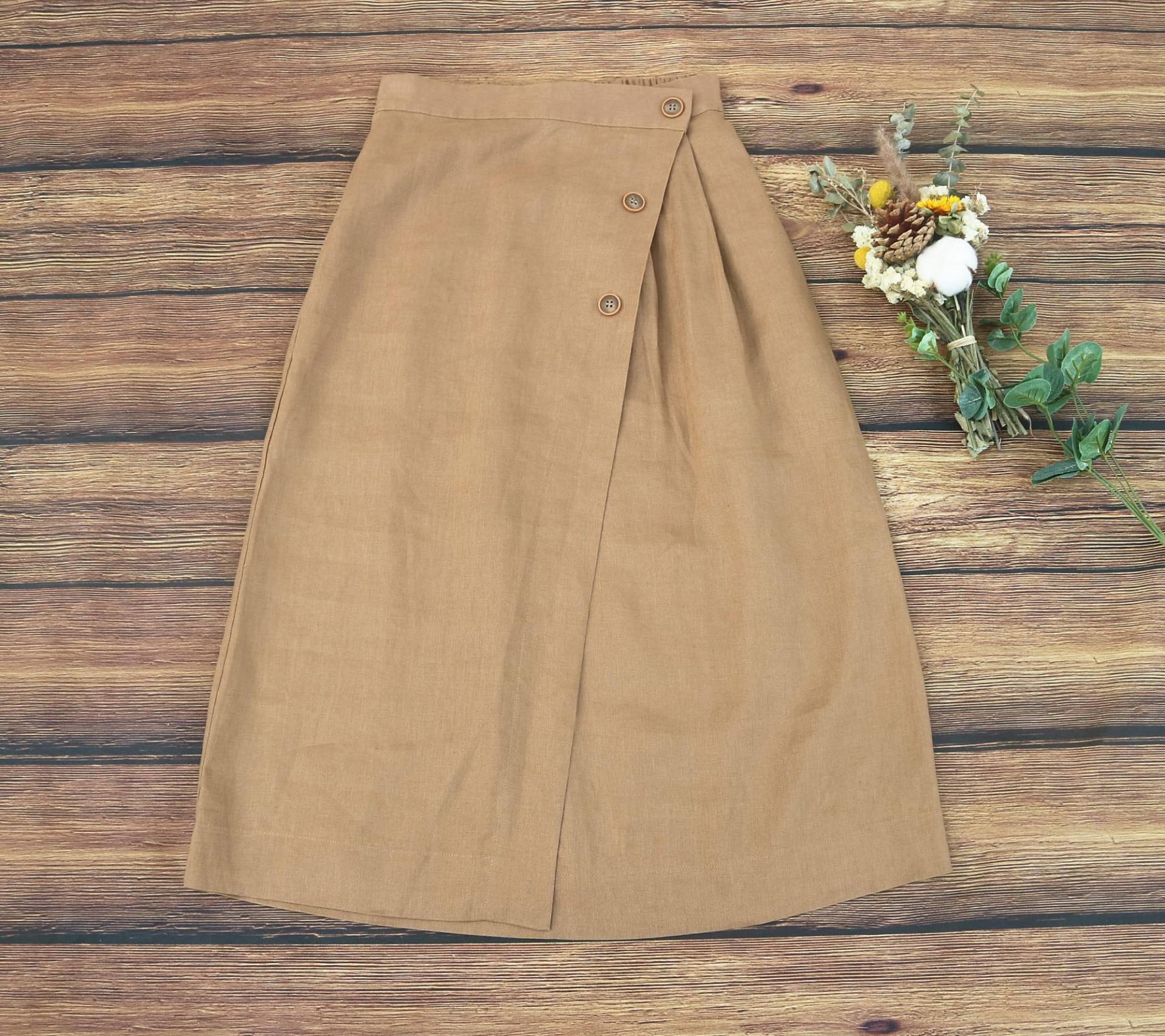 37 Farbe Gute Qualität Leinen Rock Midi Khaki Frauen Mehr Größe Custom Sommer Casual Röcke Für Womenk von FashionalClothing