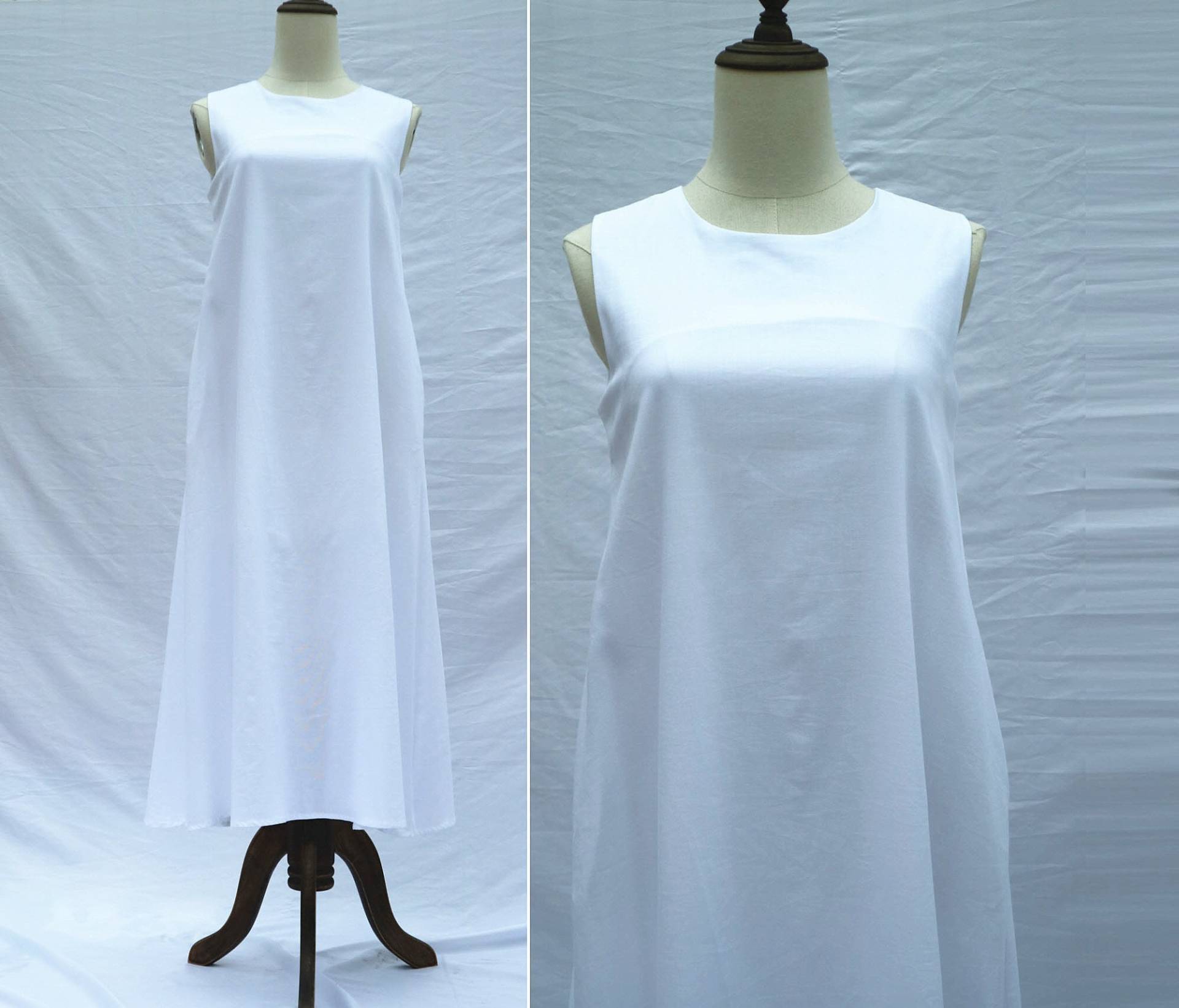 37 Farbe Weiß Kleid Leinen Langes Lose Ärmellose Sommer Kleidung Für Frauen Weste von FashionalClothing