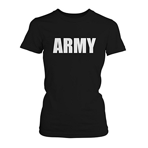 Fashionalarm Army - Damen T-Shirt Fun Shirt Spruch Armee Militär Military Fasching Karneval Verkleidung, Farbe:schwarz;Größe:3XL von Fashionalarm