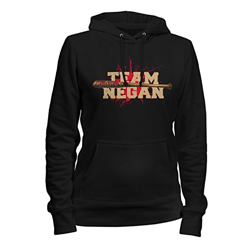 Fashionalarm Damen Kapuzenpullover - Team Negan | Fan Hoodie zur Serie T-W-D als Geschenk Idee | Dead Walking Lucille The Saviors, Farbe:schwarz;Größe:XS von Fashionalarm