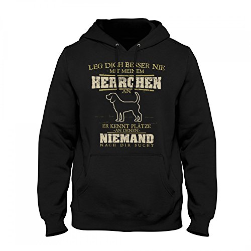 Fashionalarm Herren Kapuzen Pullover - Beagle - Leg Dich nie mit Meinem Herrchen an | Fun Hoodie mit Spruch Geschenk Idee Rasse Hunde Besitzer, Farbe:schwarz;Größe:M Fashionalarm Herren Kapuzen Pullover - Beagle - Leg Dich nie mit Meinem Herrchen an | Fun Hoodie mit Spruch Geschenk Idee Rasse Hunde Besitzer, Farbe:schwarz;Größe:M von Fashionalarm
