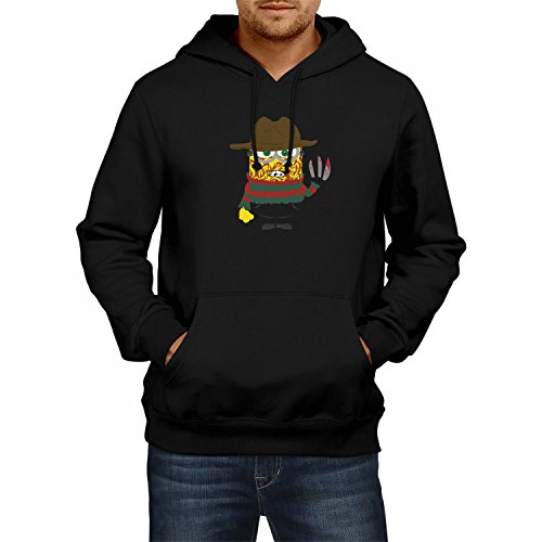 Fashionalarm Herren Kapuzen Pullover - Freddy Krüger Min. Parodie | Fun Hoodie als lustige Geschenk Idee für Horror Nightmare E. Street Film Fan, Farbe:schwarz;Größe:L von Fashionalarm