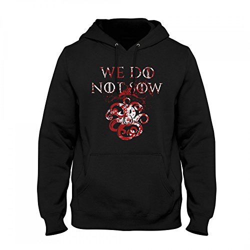 Fashionalarm Herren Kapuzen Pullover - House Greyjoy We Do Not Sow | Fan Hoodie mit Motto Spruch als Geschenk Idee zur GoT Serie Krake Kraken, Farbe:schwarz;Größe:XXL von Fashionalarm