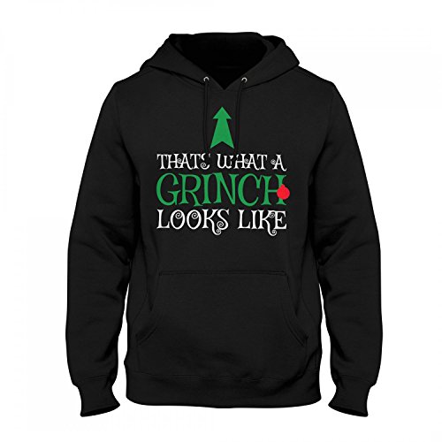 Fashionalarm Herren Kapuzen Pullover - Thats What A Grinch Looks Like | Fun Hoodie Spruch Geschenk Idee Weihnachten Heiligabend Weihnachtsmuffel, Farbe:schwarz;Größe:5XL von Fashionalarm