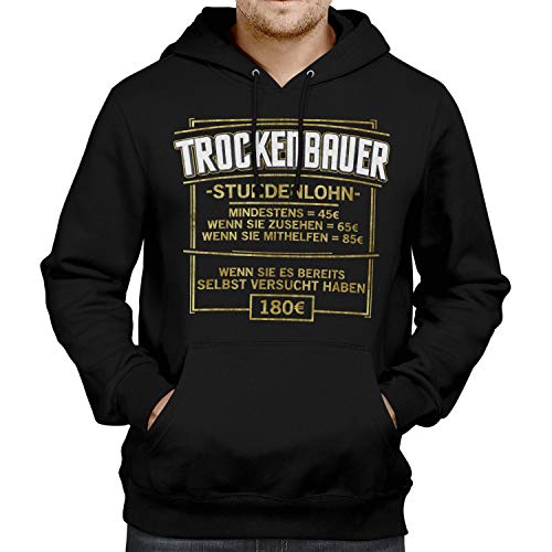 Fashionalarm Herren Kapuzenpullover - Stundenlohn Trockenbauer | Fun Hoodie mit Spruch als lustige Geschenk-Idee Handwerk | Beruf Arbeit Job, Schwarz L Fashionalarm Herren Kapuzenpullover - Stundenlohn Trockenbauer | Fun Hoodie mit Spruch als lustige Geschenk-Idee Handwerk | Beruf Arbeit Job, Schwarz L von Fashionalarm