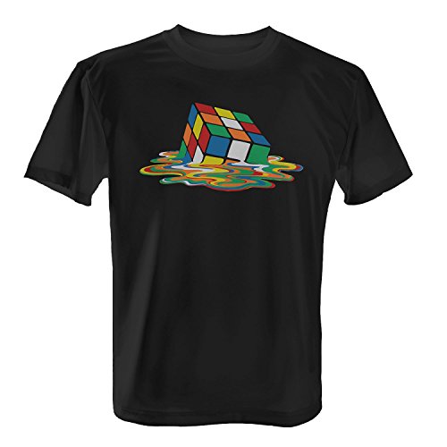 Fashionalarm Herren T-Shirt - Sheldon's Cube | Fun Shirt mit coolem Motiv zur TV Serie TBBT für Fans Nerds & Geeks Zauber Magischer Würfel Sheldon, Farbe:schwarz;Größe:XXL von Fashionalarm