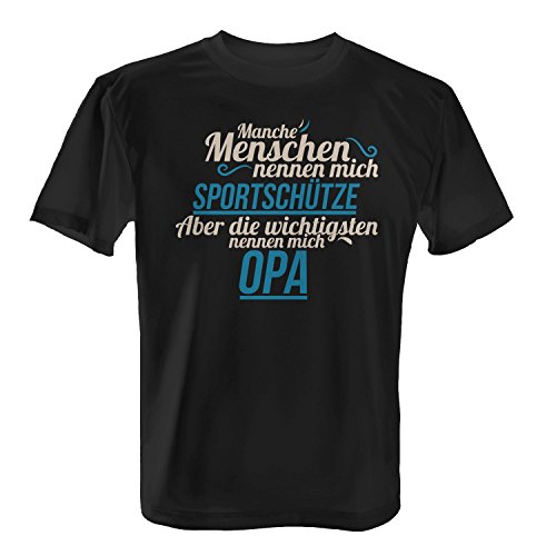 Fashionalarm Herren T-Shirt - Sportschütze - die wichtigsten Menschen nennen Mich Opa | Fun Shirt Spruch Geschenk Idee Großvater Sport Schießen, Farbe:schwarz;Größe:3XL von Fashionalarm