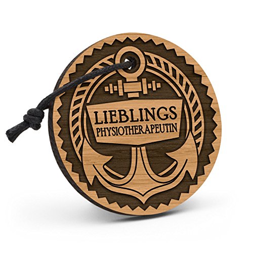 Fashionalarm Schlüsselanhänger Anker Tau Lieblingsphysiotherapeutin aus Holz mit Gravur | Geschenk Idee Physiotherapeutin Beruf Job Arbeit von Fashionalarm